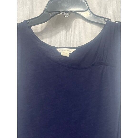 Caslon Flowy Asymmetric Neck Knit Tank In Navy Peacoat, Sz. L - Picture 9 of 13